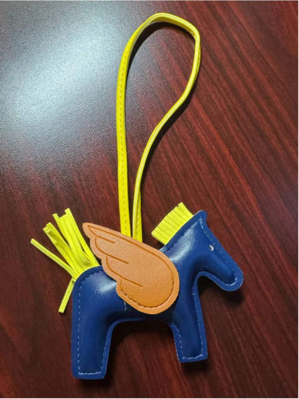 Blue Pegasus Winged Horse Faux Leather Purse Bag Charm